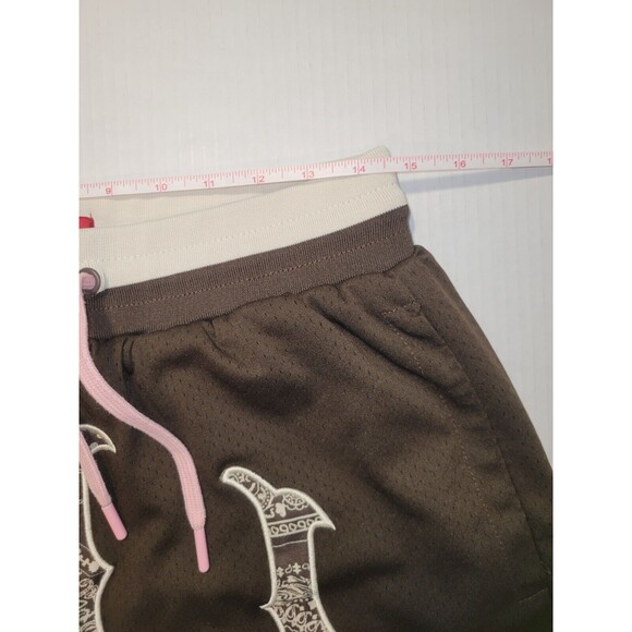 Shoe Palace Muhammad Ali Shorts Brown Pink Butteryfly Bee Mens Medium Drawstring - Picture 7 of 9
